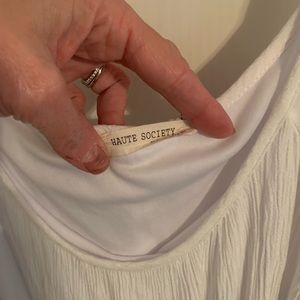 White and tie dye dress